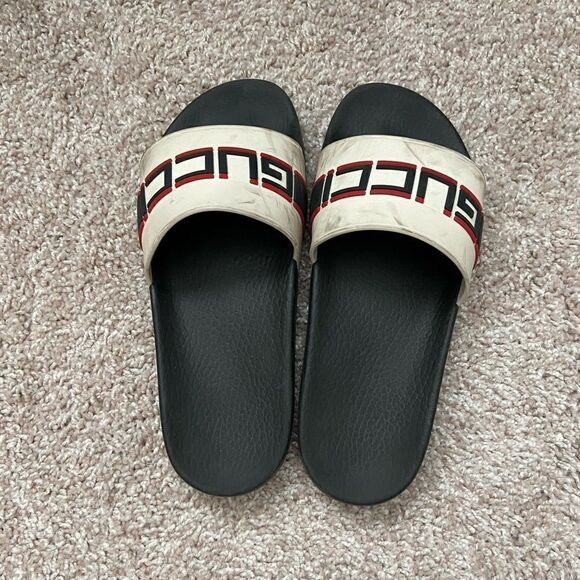 Men’s Gucci Nastro Sport Rubber Sandals - Picture 1 of 7
